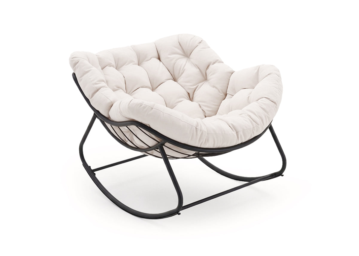 Silla Mecedora Milan Beige. Muebles de Dormitorio, Jardin o Terraza