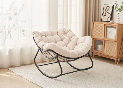 Silla Mecedora Milan Beige. Muebles de Dormitorio, Jardin o Terraza