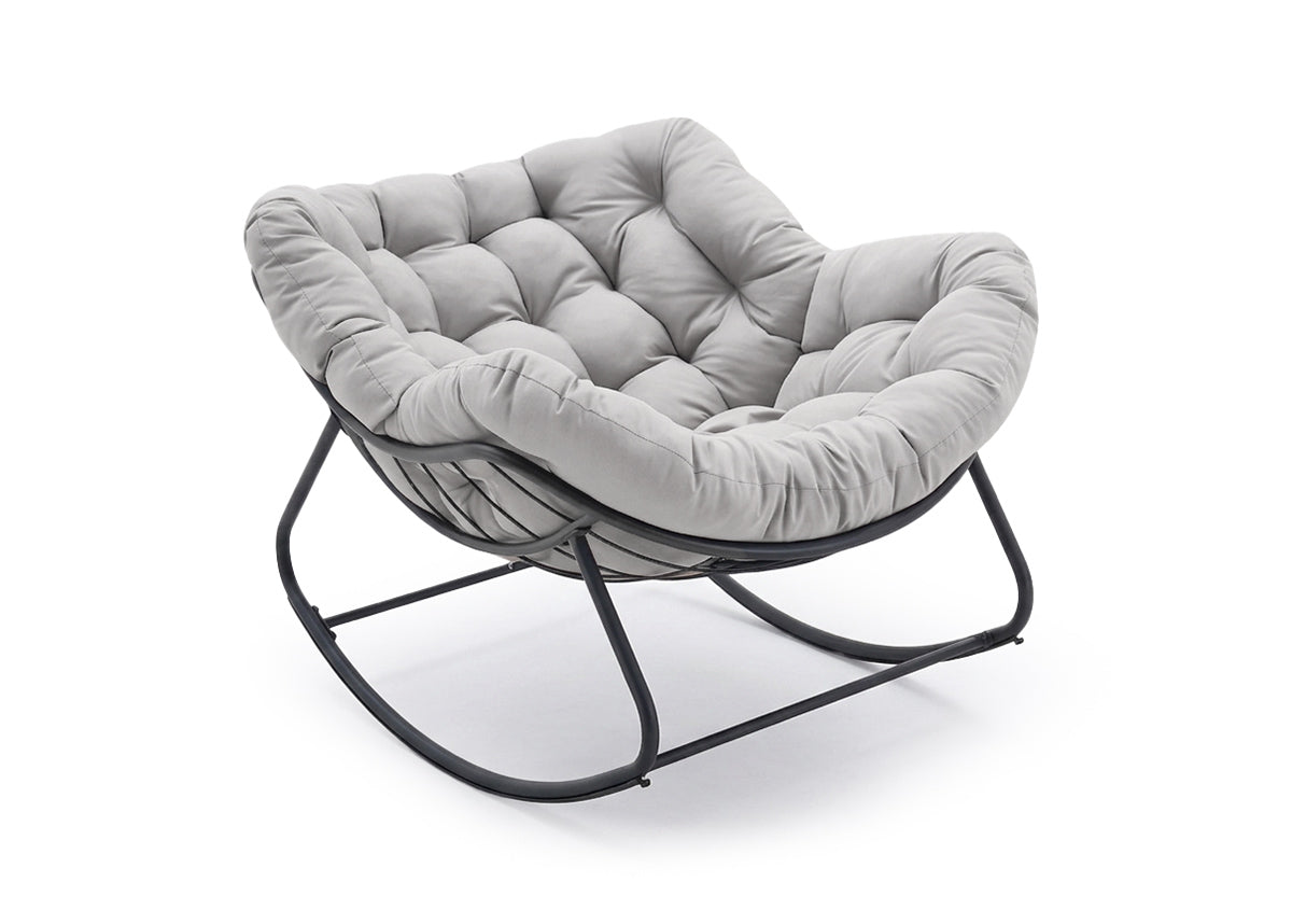 Silla Mecedora Milan Gris. Muebles de Dormitorio, Jardin o Terraza