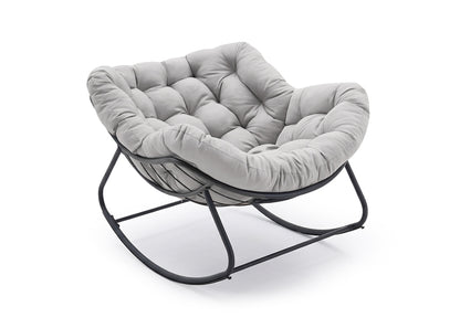 Silla Mecedora Milan Gris. Muebles de Dormitorio, Jardin o Terraza