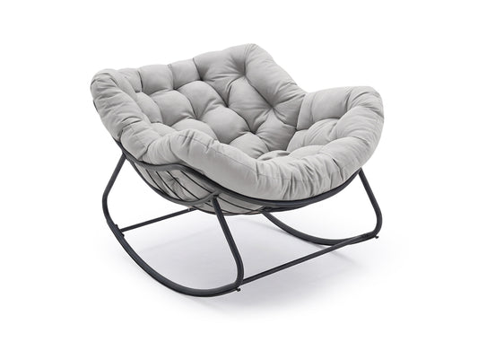 Silla Mecedora Milan Gris. Muebles de Dormitorio, Jardin o Terraza