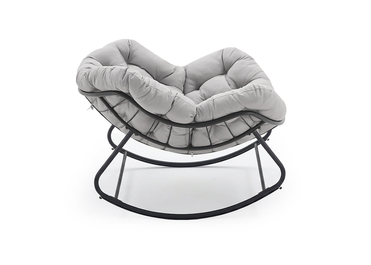 Silla Mecedora Milan Gris. Muebles de Dormitorio, Jardin o Terraza