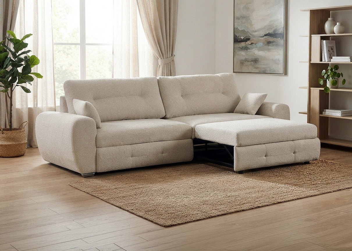 Sofa Chaise Longue con Arcon Lila Beige 270cm