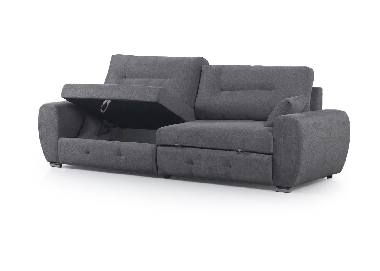 Sofa Chaise Longue con Arcon Lila Gris 270cm