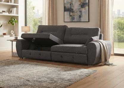 Sofa Chaise Longue con Arcon Lila Gris 270cm