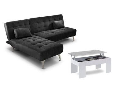 Sofa Cama Chaise Longue Reversible + Mesa de Centro Elevable