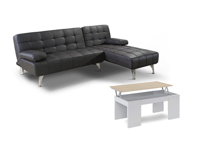 Sofa Cama Chaise Longue Reversible + Mesa de Centro Elevable