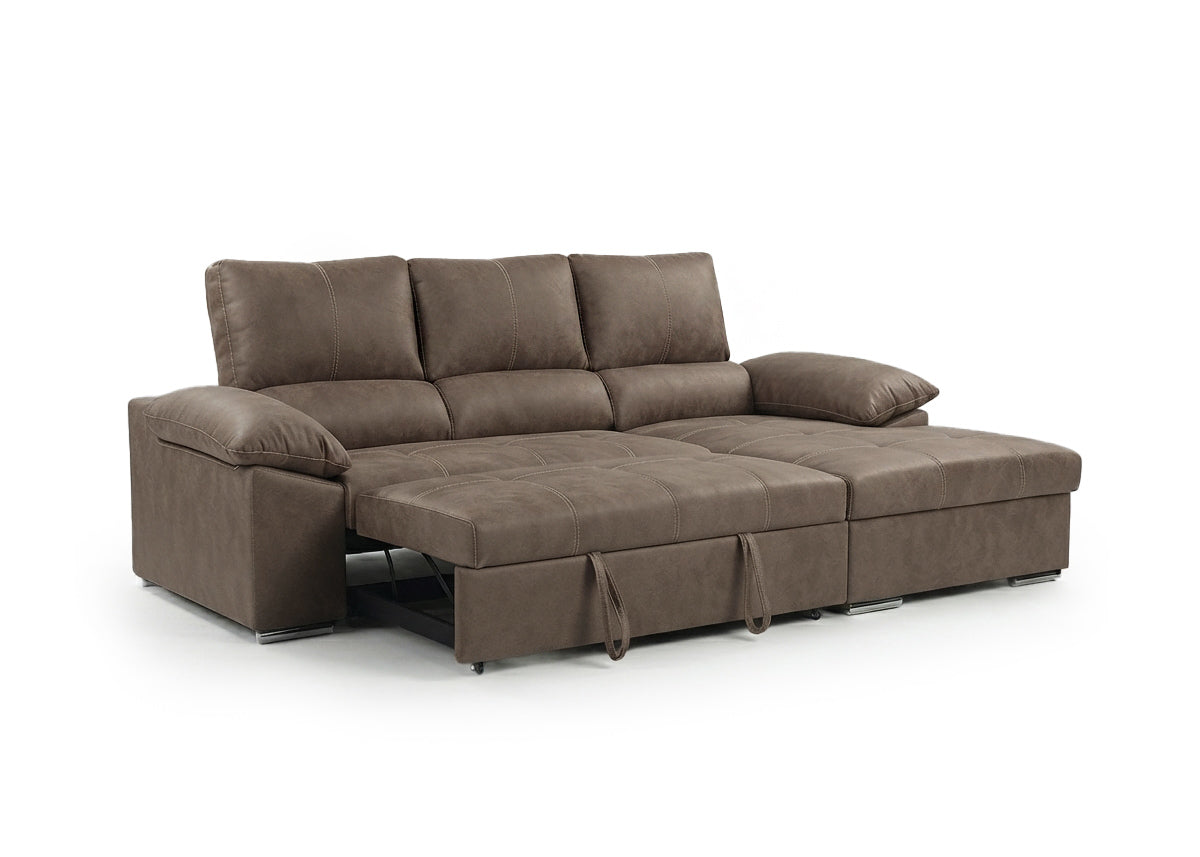 Sofa Cama Chaise Longue Naiara 252cm Marron