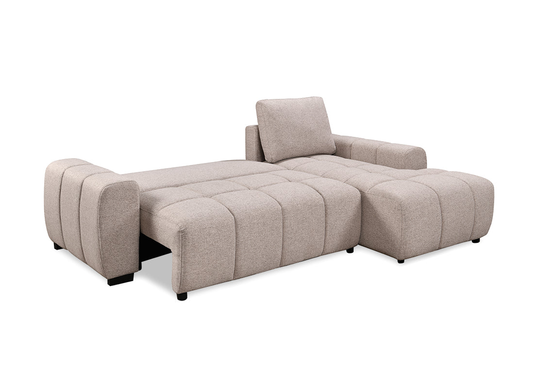 Sofa Cama Chaise Longue Nuvola Beige con Arcon 258cm
