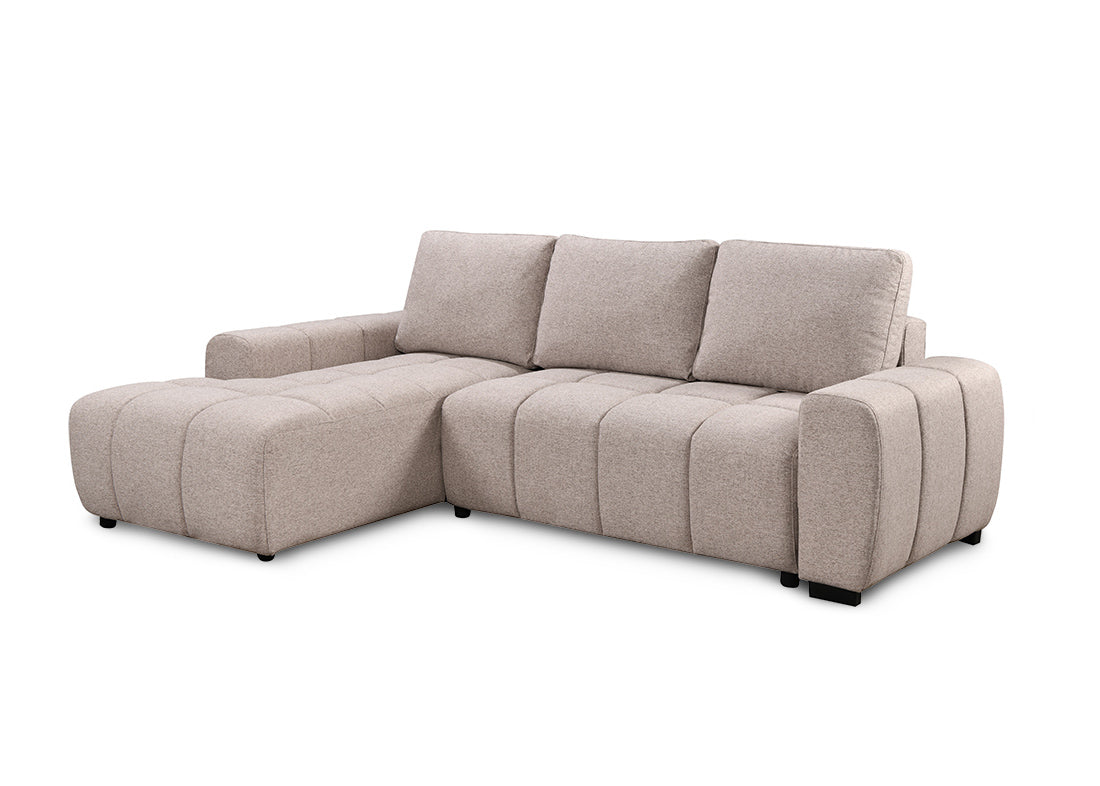 Sofa Cama Chaise Longue Nuvola Beige con Arcon 258cm