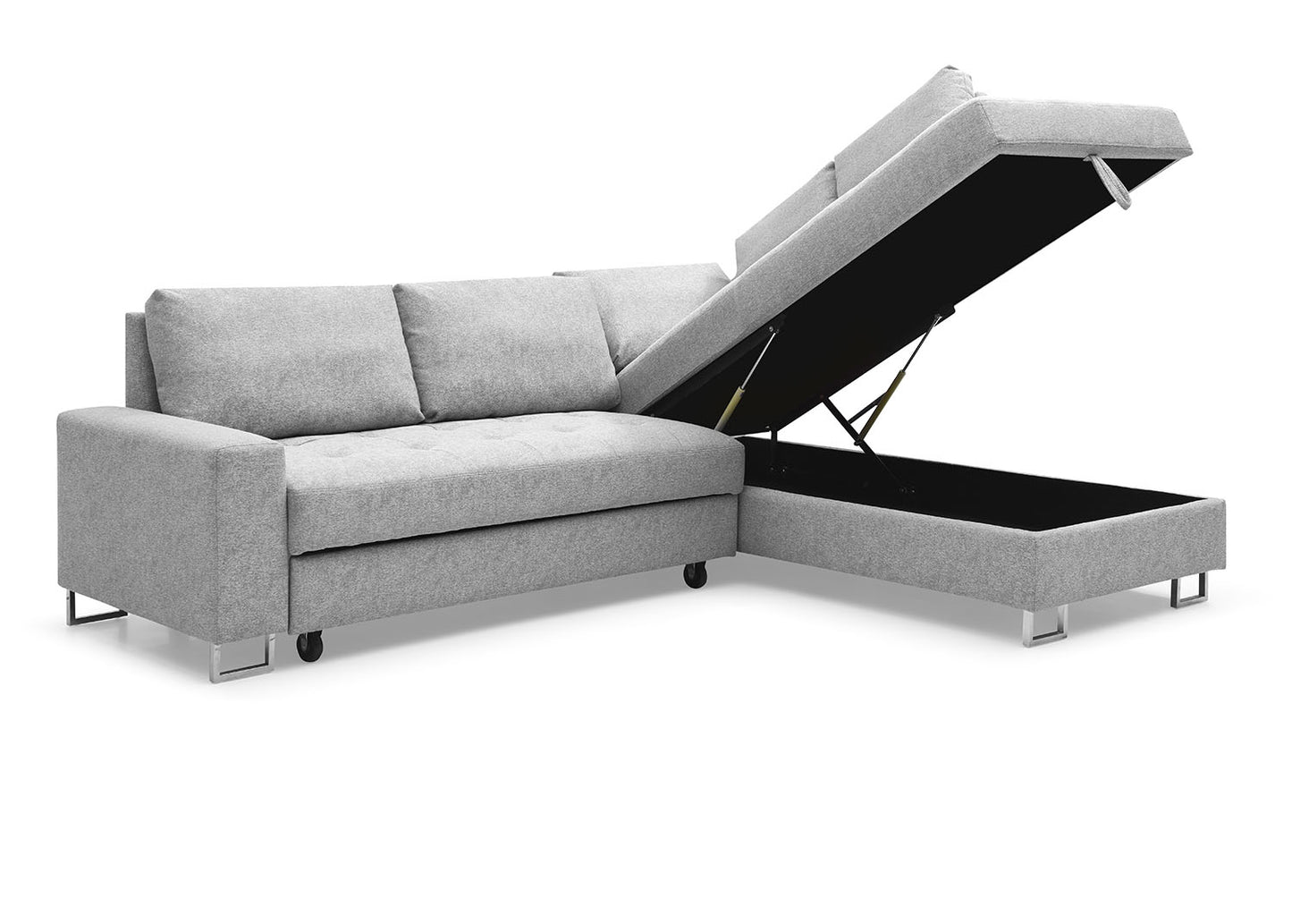 Sofa Cama Rinconera Febe 242cm. Chaise Longue, con Arcon