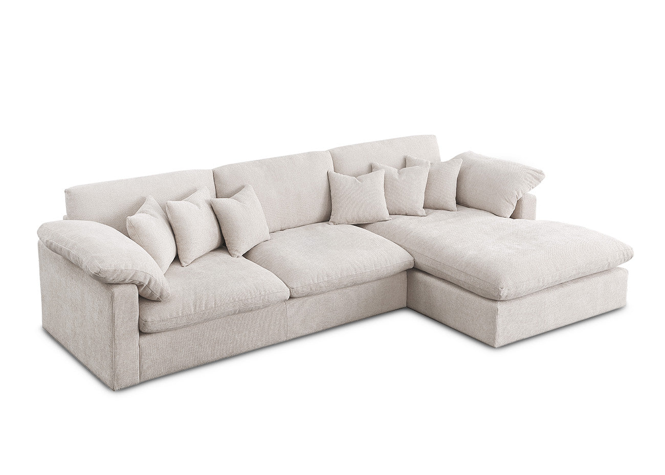 Sofa Chaise Longue Abbi Beige 300cm