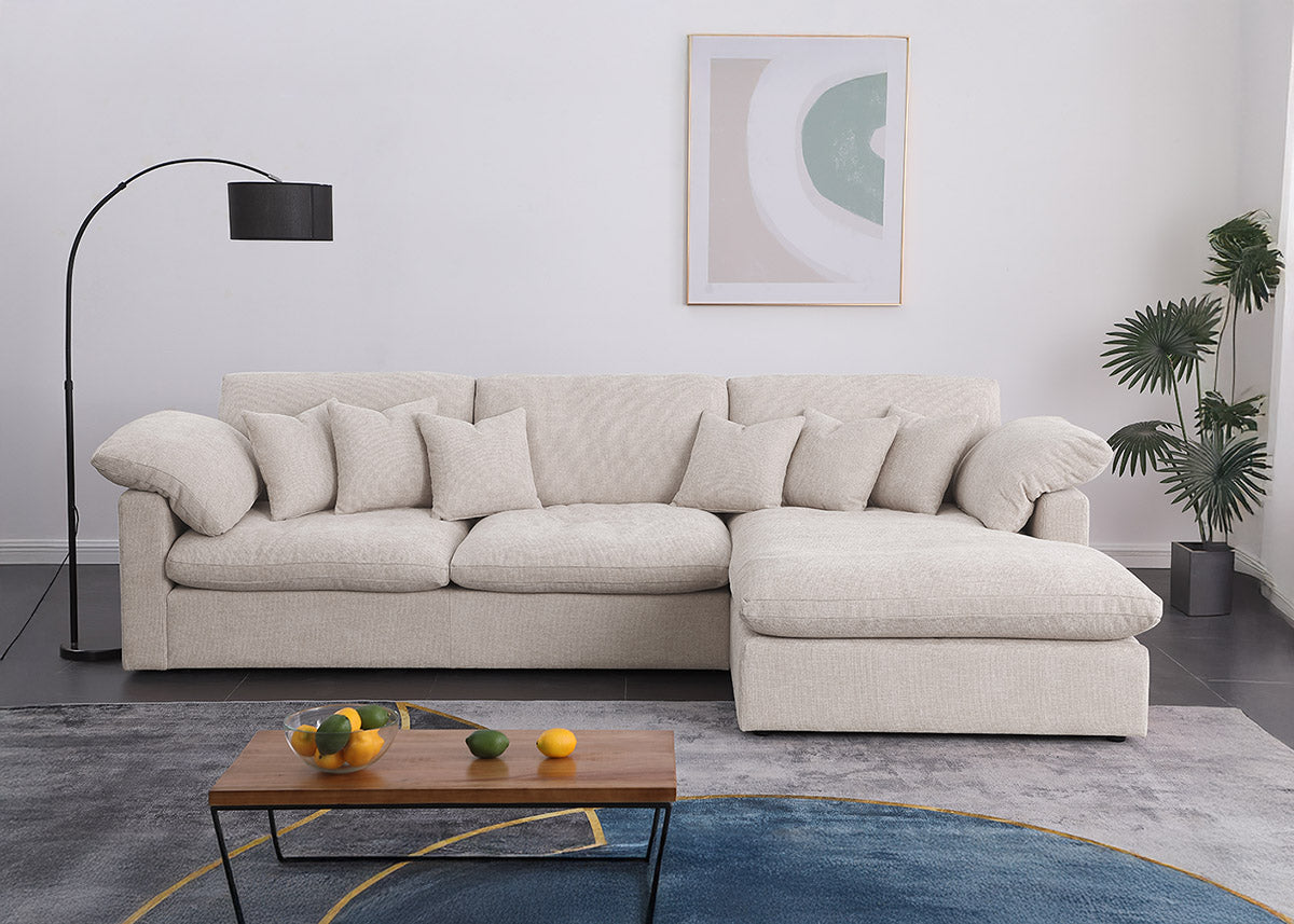 Sofa Chaise Longue Abbi Beige 300cm