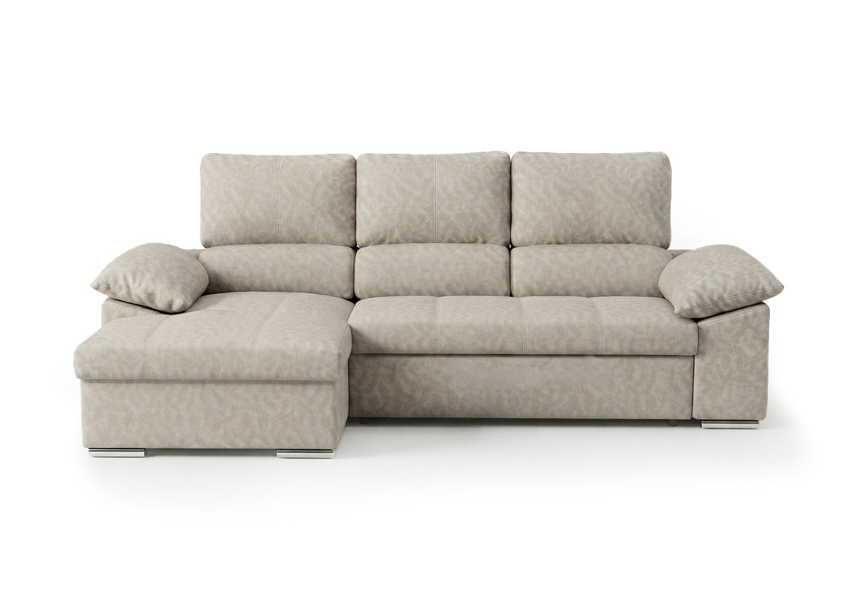 Sofa Cama Chaise Longue Naiara 252cm Beige