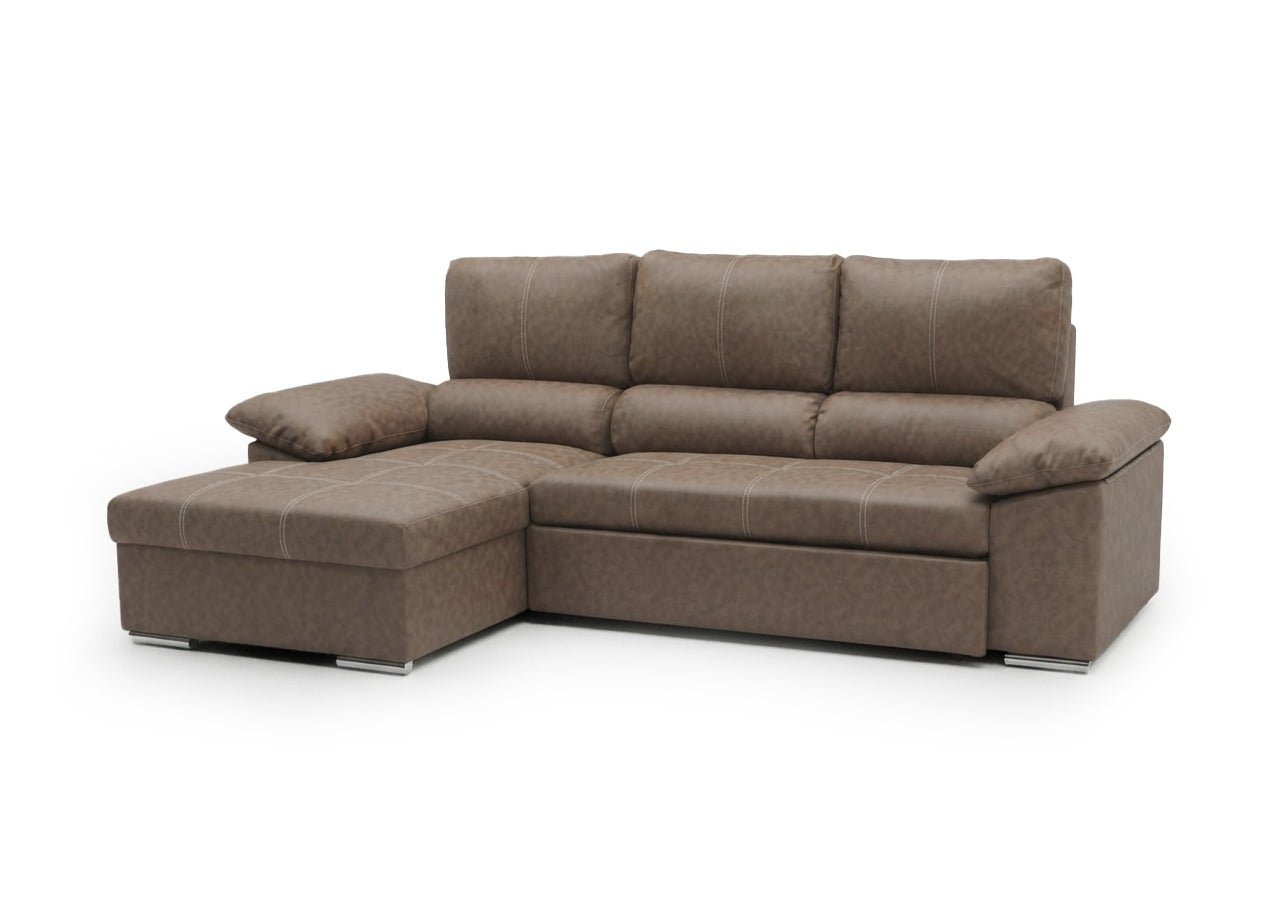 Sofa Cama Chaise Longue Naiara 252cm Marron