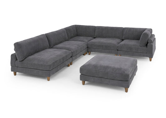 Sofa Rinconera Modular 6 Plazas Gris