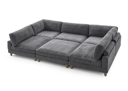 Sofa Rinconera Modular 6 Plazas Gris