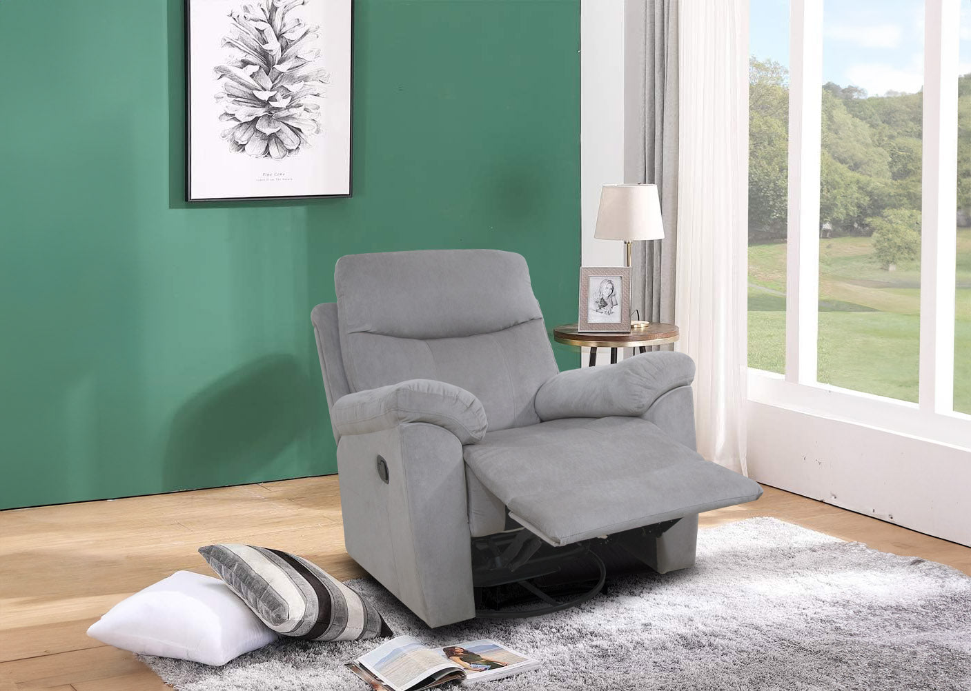 Sillon Reclinable Manual Texas 1 Plaza Gris