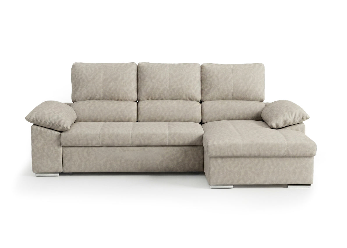 Sofa Cama Chaise Longue Naiara 252cm Beige