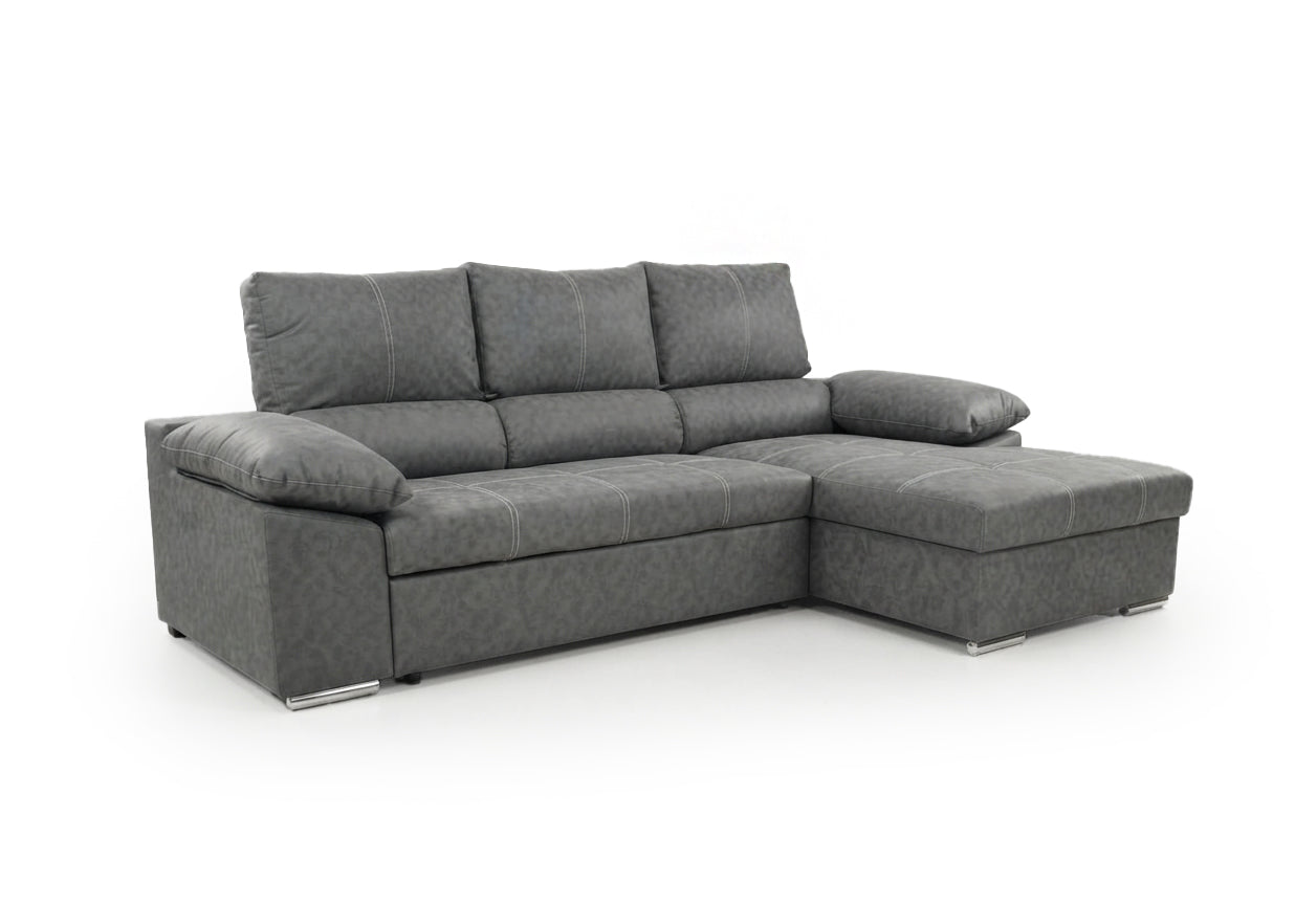 Sofa Cama Chaise Longue Naiara 252cm Gris