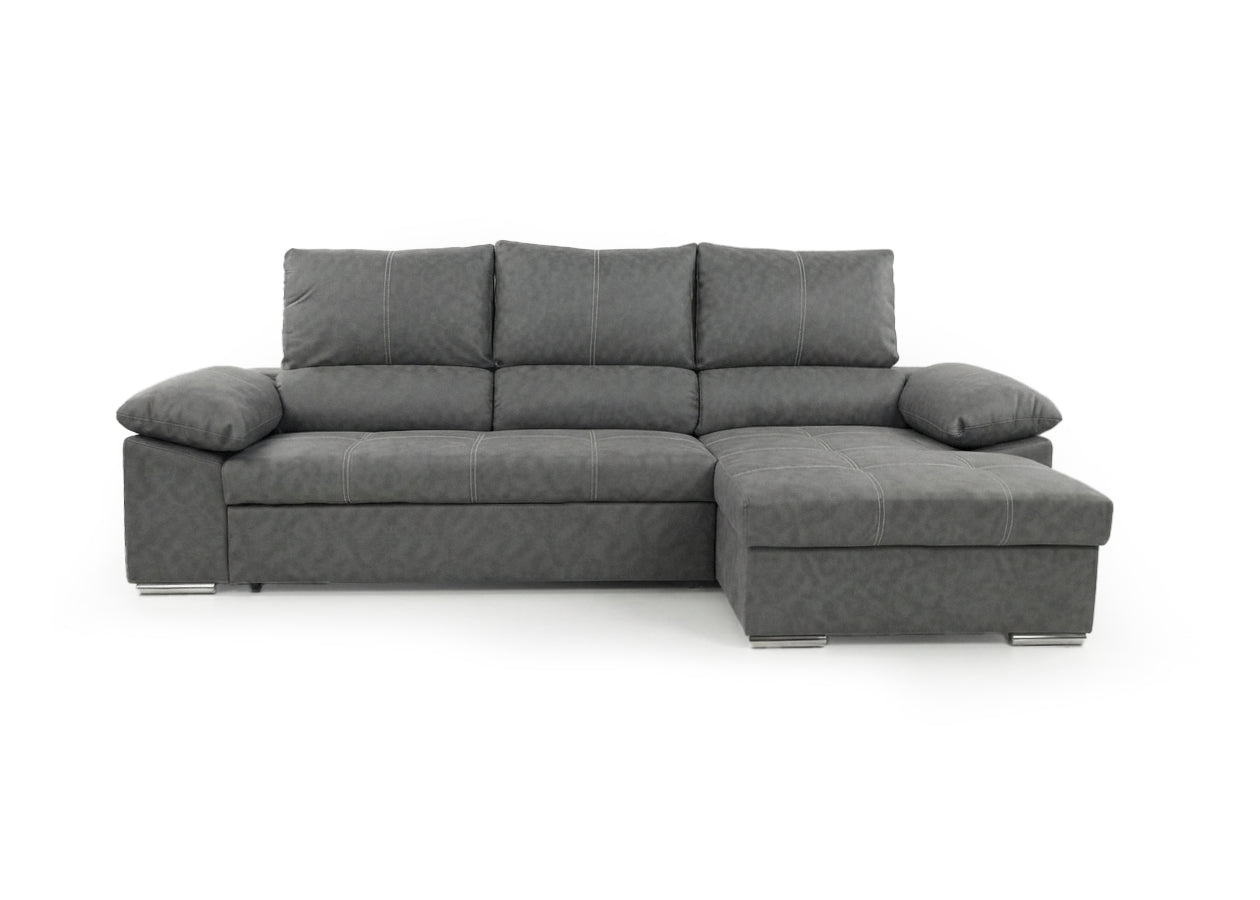 Sofa Cama Chaise Longue Naiara 252cm Gris