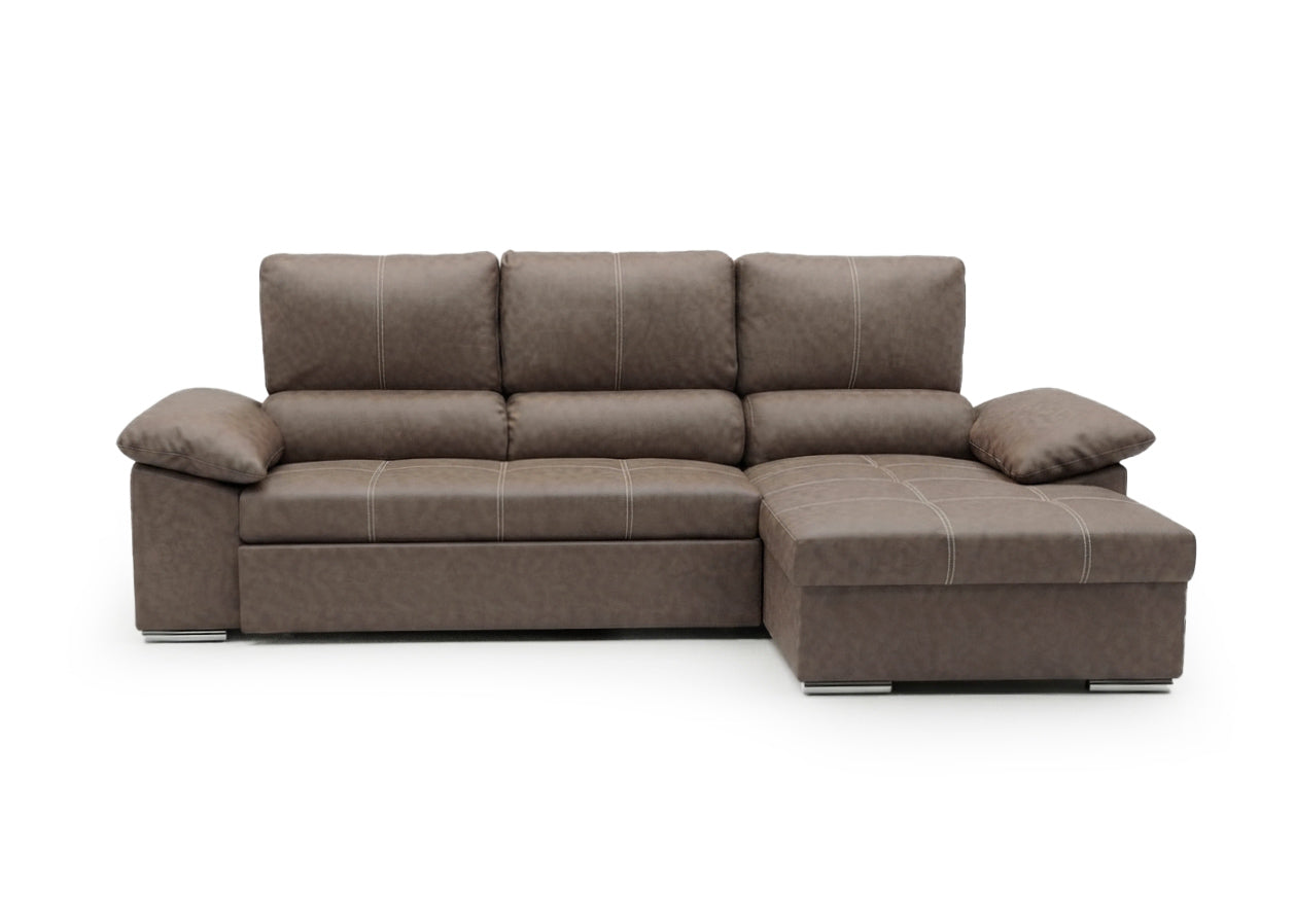 Sofa Cama Chaise Longue Naiara 252cm Marron