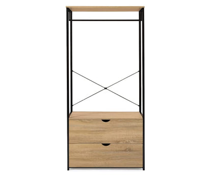 Armario Vestidor de Dormitorio Industrial Ega, 2 Cajones